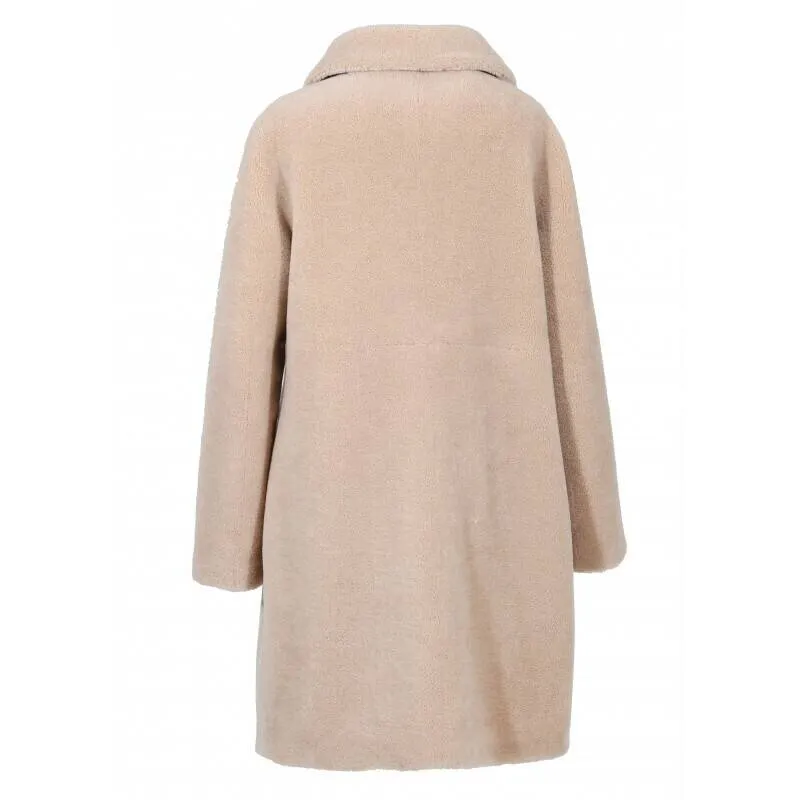 100% coffee wool reversible coat “64006”