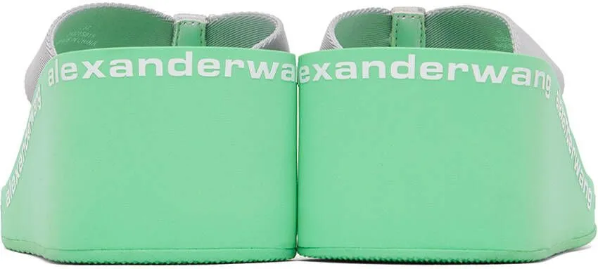 Alexander Wang Green AW Wedge Flip Flop Sandals