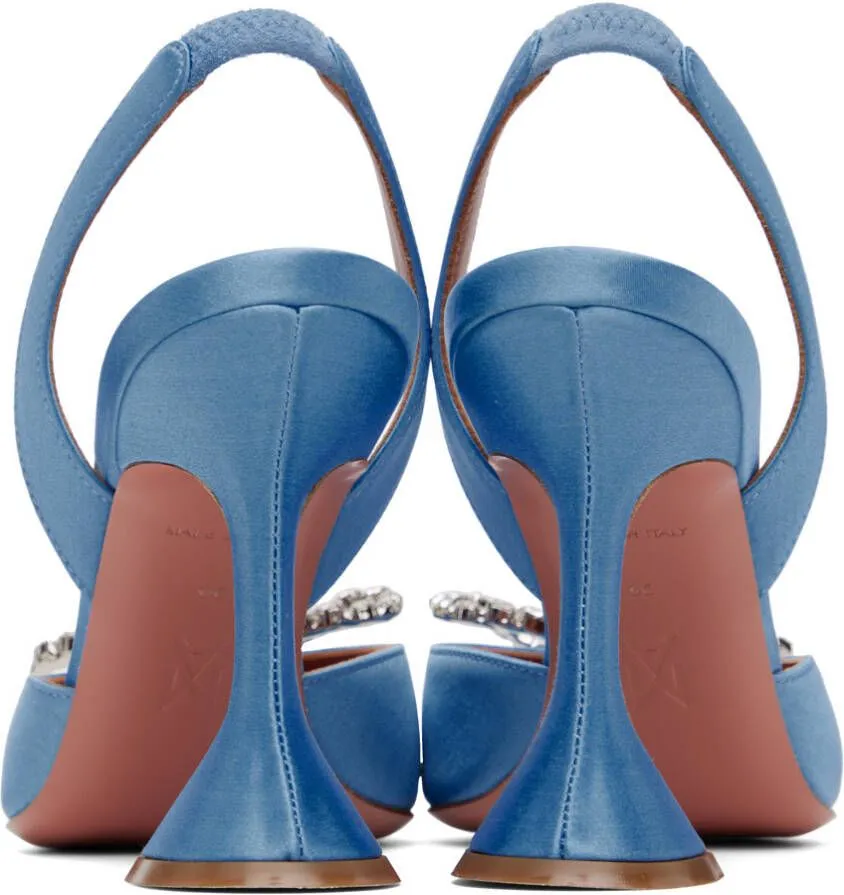 Amina Muaddi Blue Begum Slingback Heels