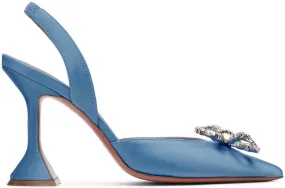 Amina Muaddi Blue Begum Slingback Heels