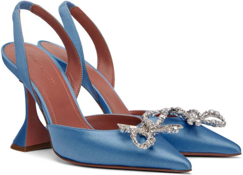 Amina Muaddi Blue Begum Slingback Heels