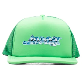 Awake Chrome Trucker Hat - Lime