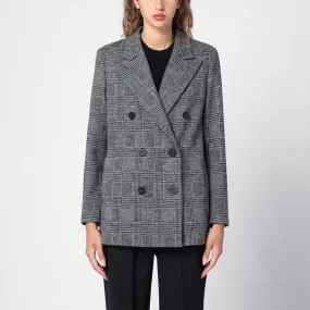 Black and white houndstooth short coat