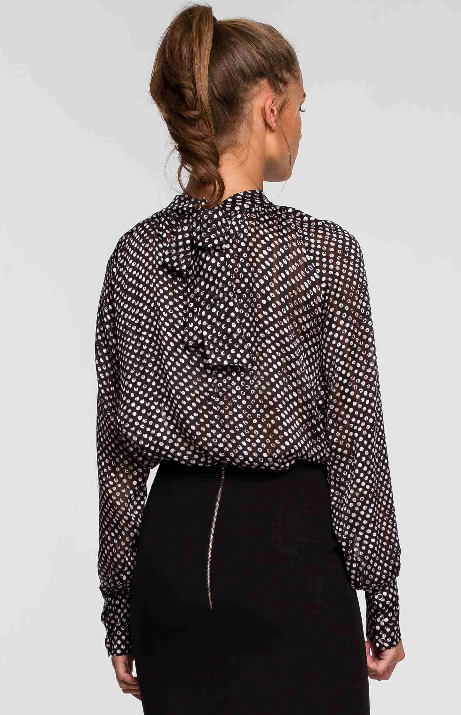 Blouse imprimée noire