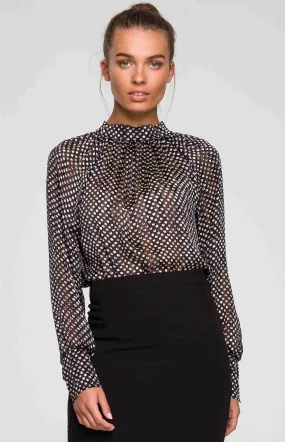 Blouse imprimée noire