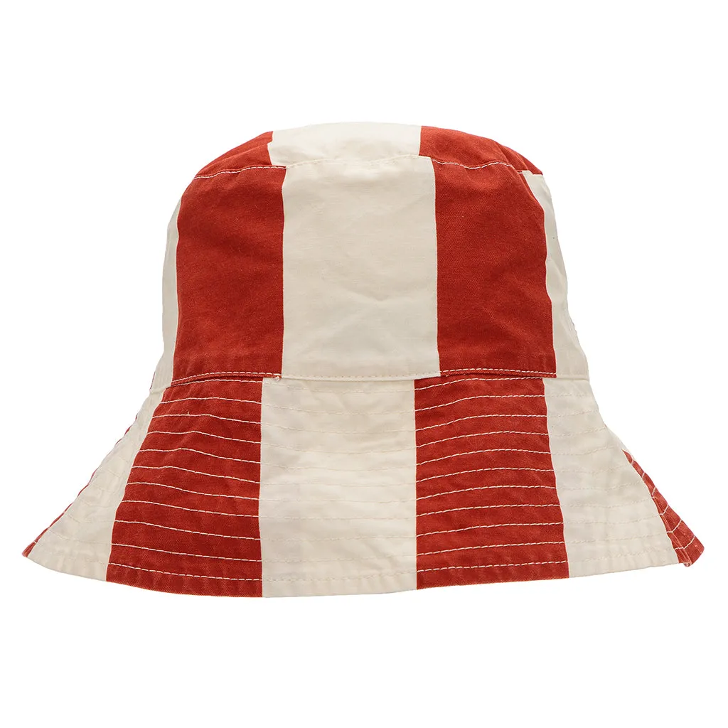 Bobo Choses Unisex Striped Fisherman Hat Red