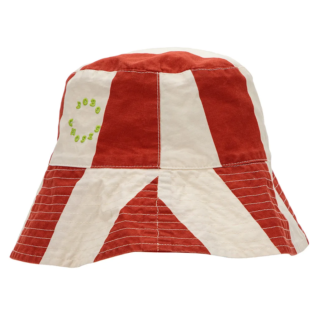 Bobo Choses Unisex Striped Fisherman Hat Red