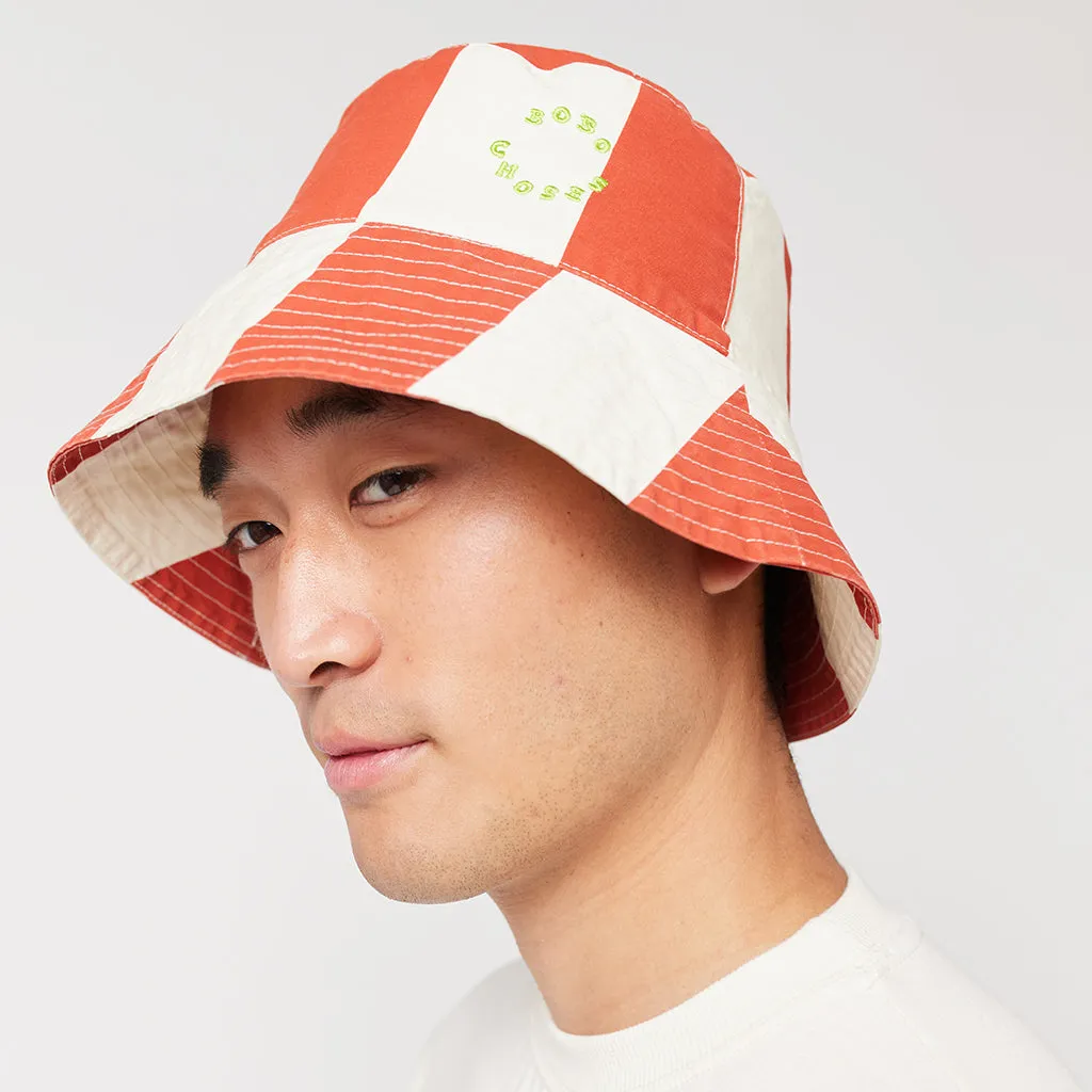 Bobo Choses Unisex Striped Fisherman Hat Red