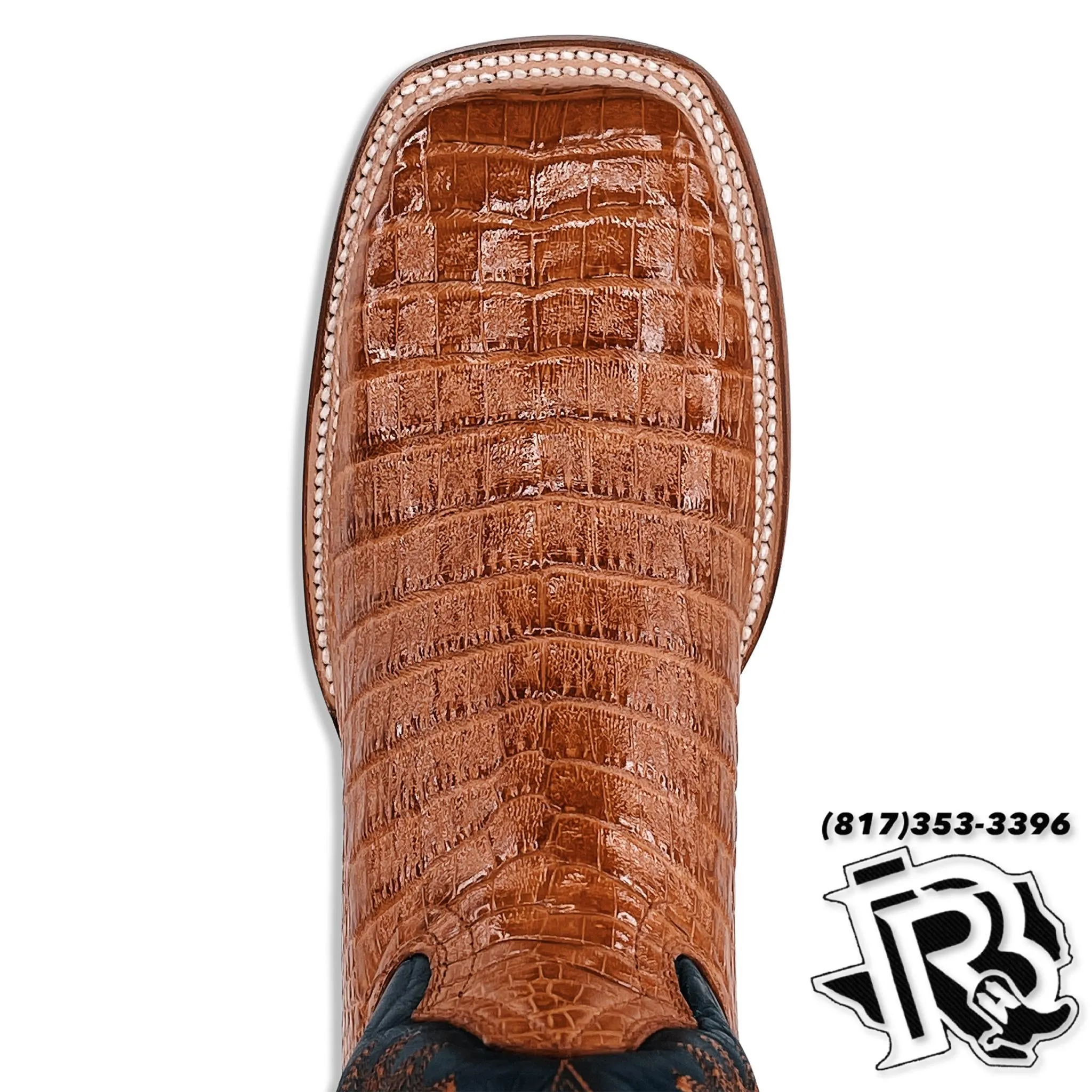 CAIMAN BELLY COGNAC | ORIGNAL MEN SQUARE TOE BOOTS ARANGO