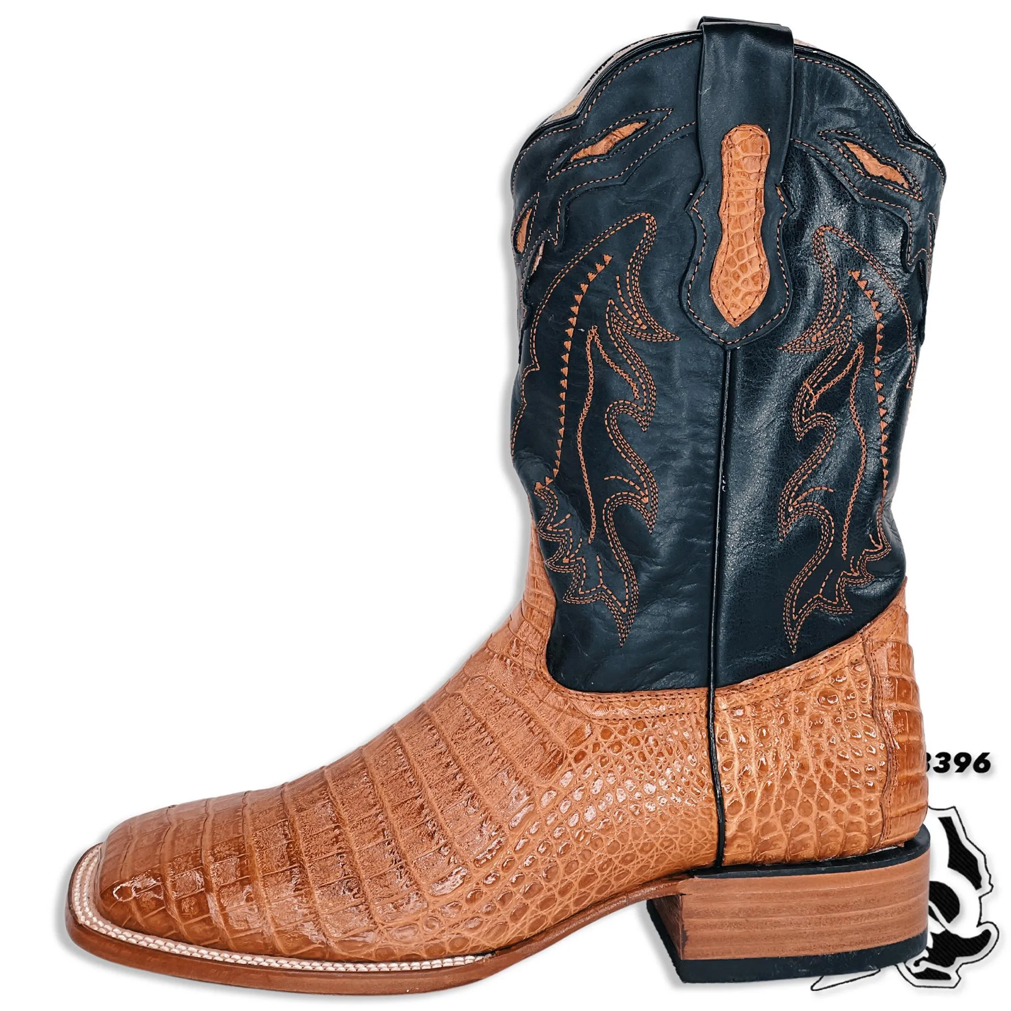 CAIMAN BELLY COGNAC | ORIGNAL MEN SQUARE TOE BOOTS ARANGO