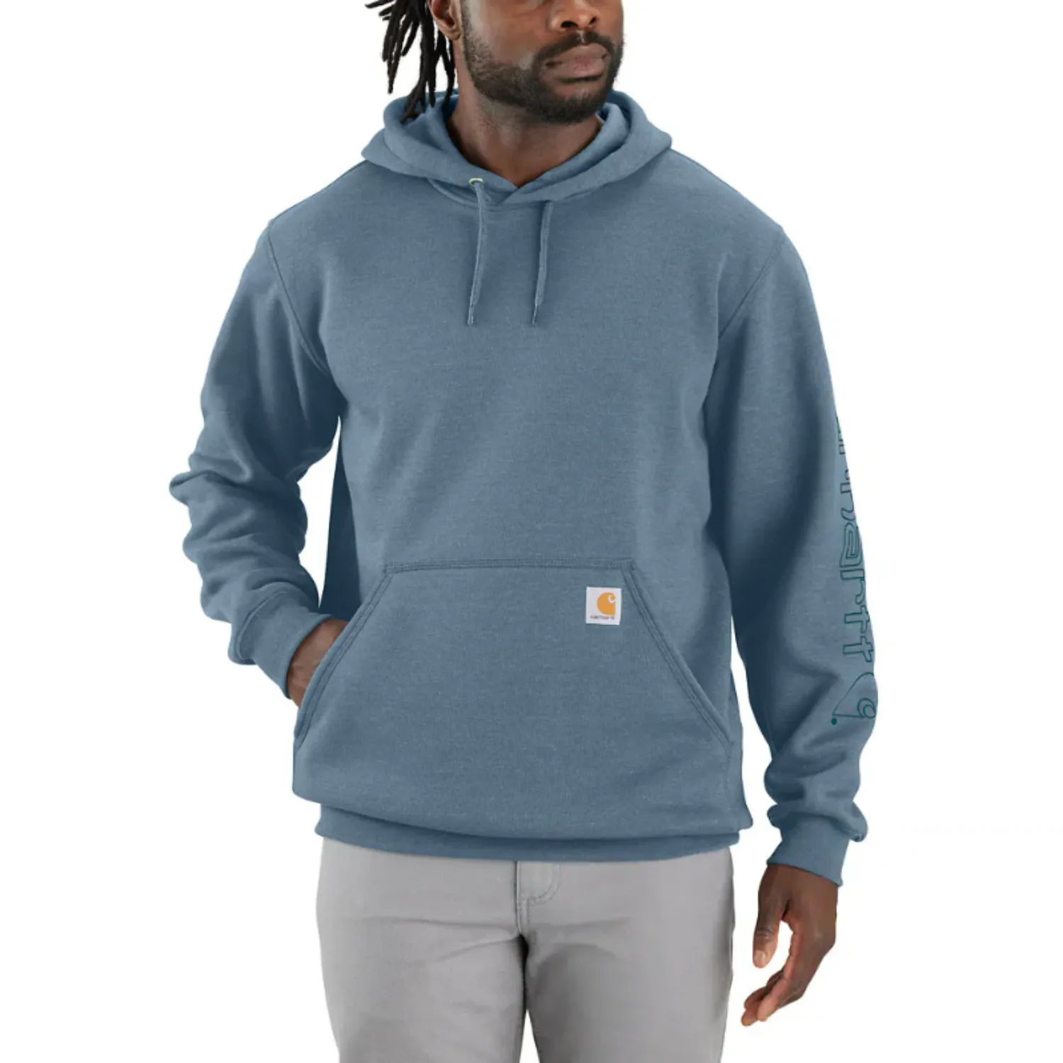 Carhartt Men's Signature Logo Hooded Pullover Sweatshirt