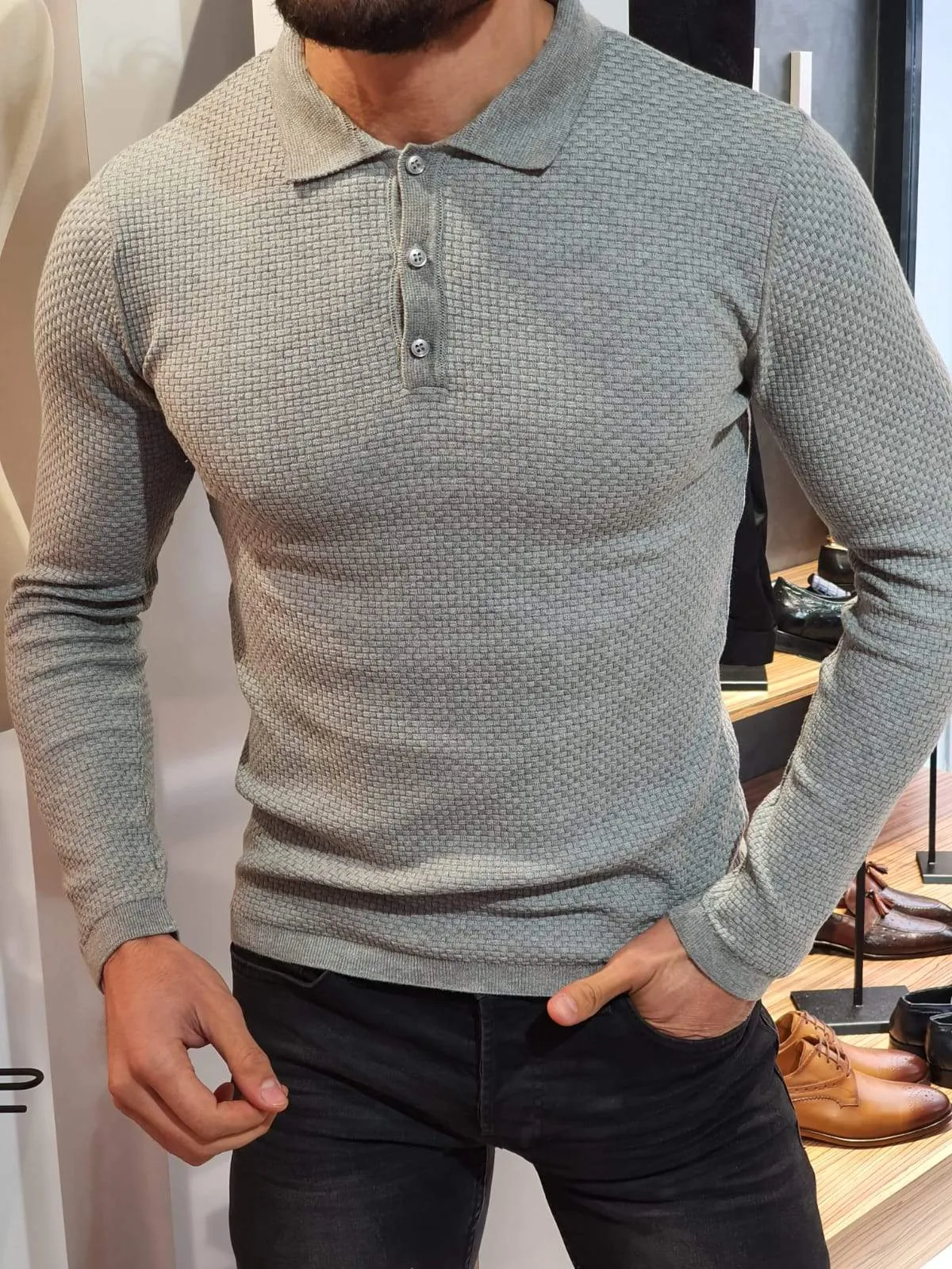 Carlos Slim-Fit Polo Sweater