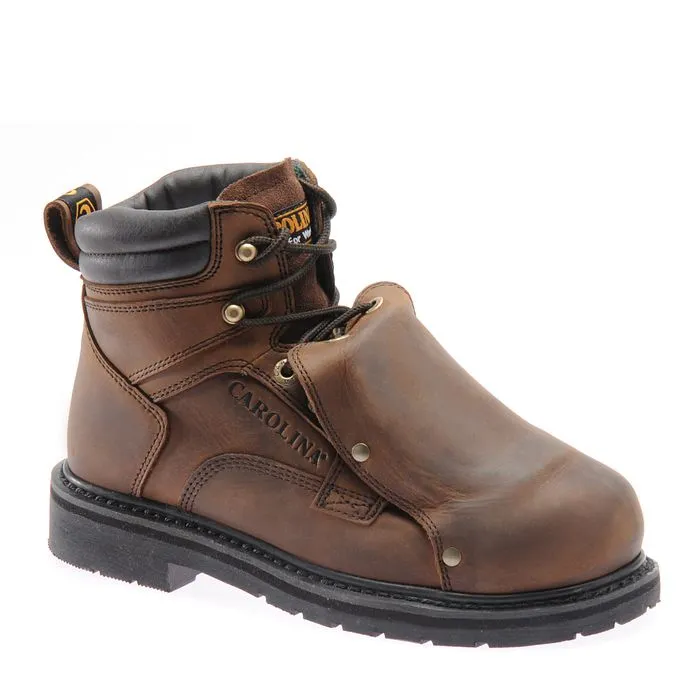 CAROLINA METPRO MEN’S 6” BROAD STEEL TOE EXTERNAL METGUARD SIZE 9.5 MEDIUM BROWN