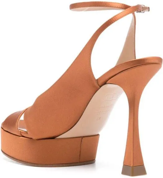 Casadei Donna Jolly 100mm satin sandals Brown