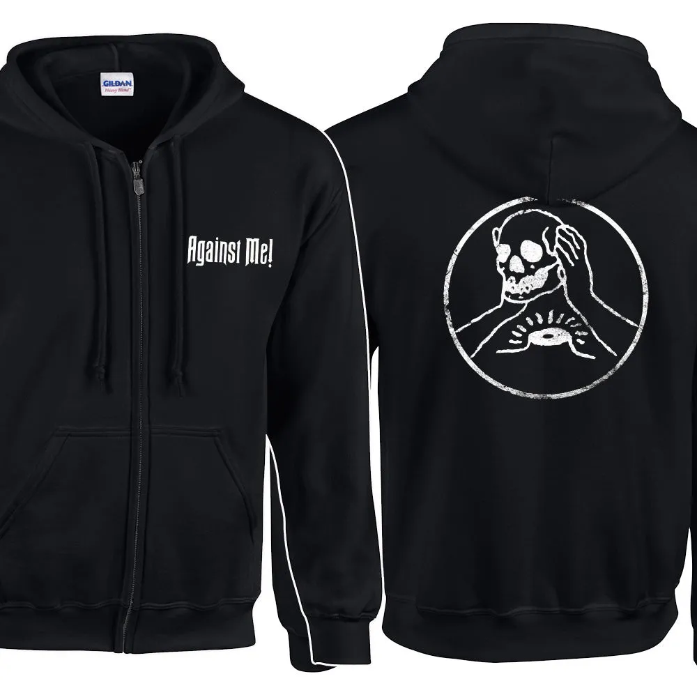 Circle Skull Zip Up Hoodie (Black)