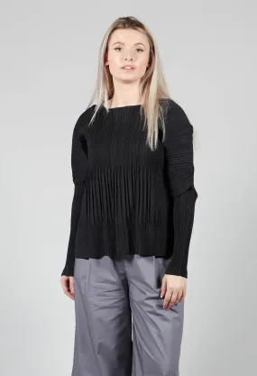 Crinkle Fabric Blouse in Black