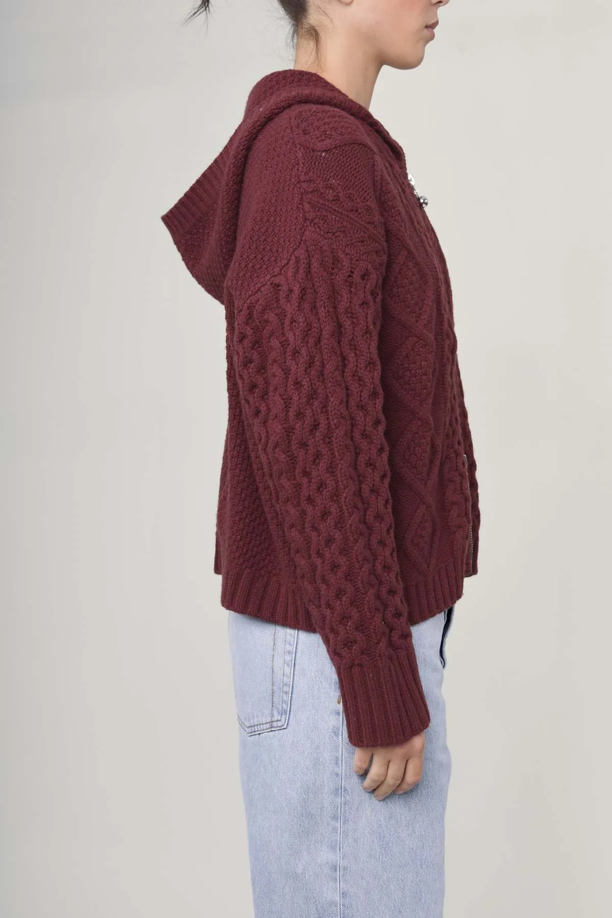 Dakota Zip Sweater - Burgundy