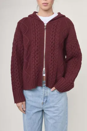 Dakota Zip Sweater - Burgundy