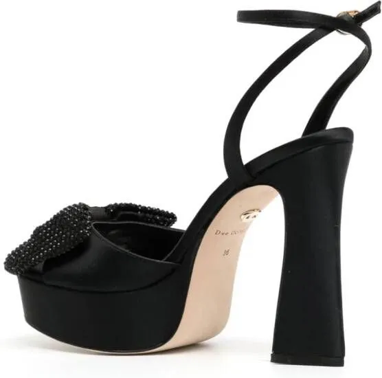 Dee Ocleppo Maui 120mm platform satin sandals Black