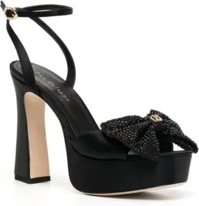 Dee Ocleppo Maui 120mm platform satin sandals Black