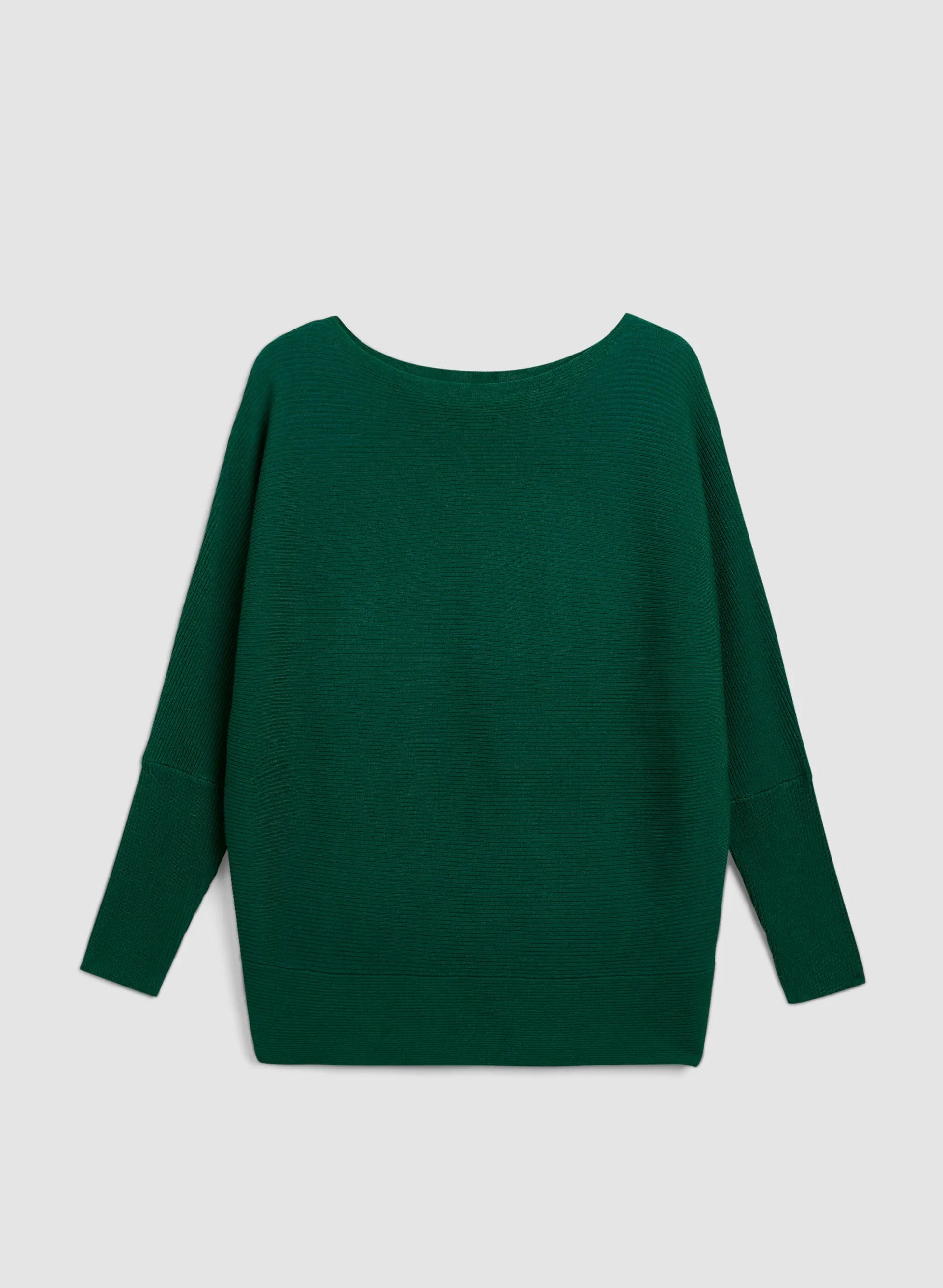 Dolman Sleeve Rib Knit Sweater