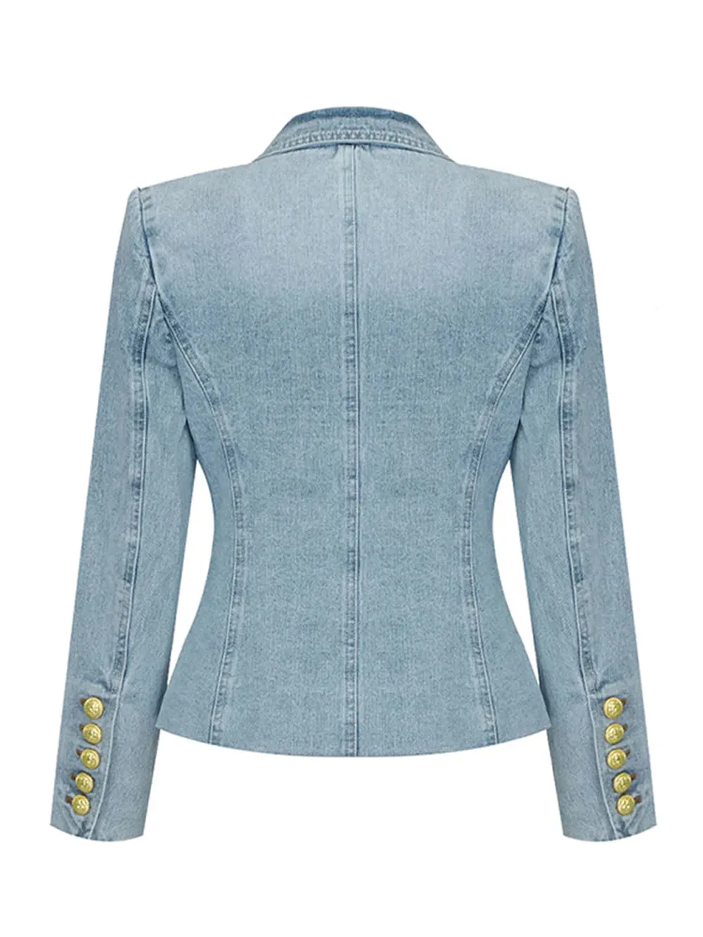 Double Breasted Denim Blazer