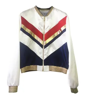 		Eli Grita unisex light Power white satin bomber jacket	