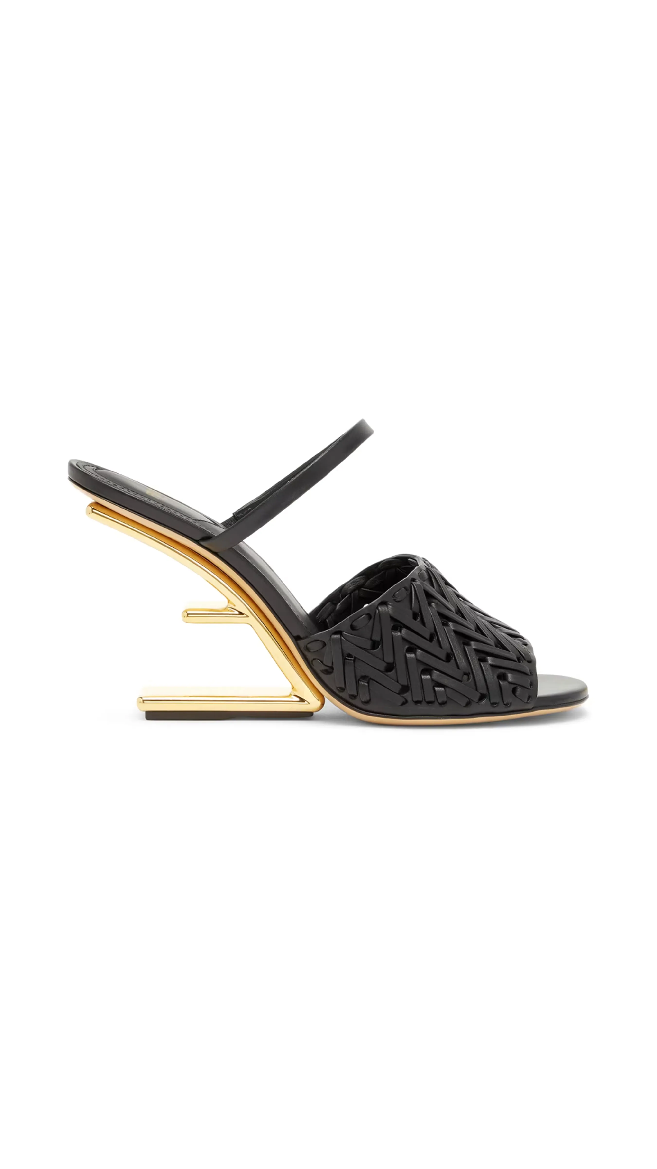 Fendi First Leather Sandals - Black