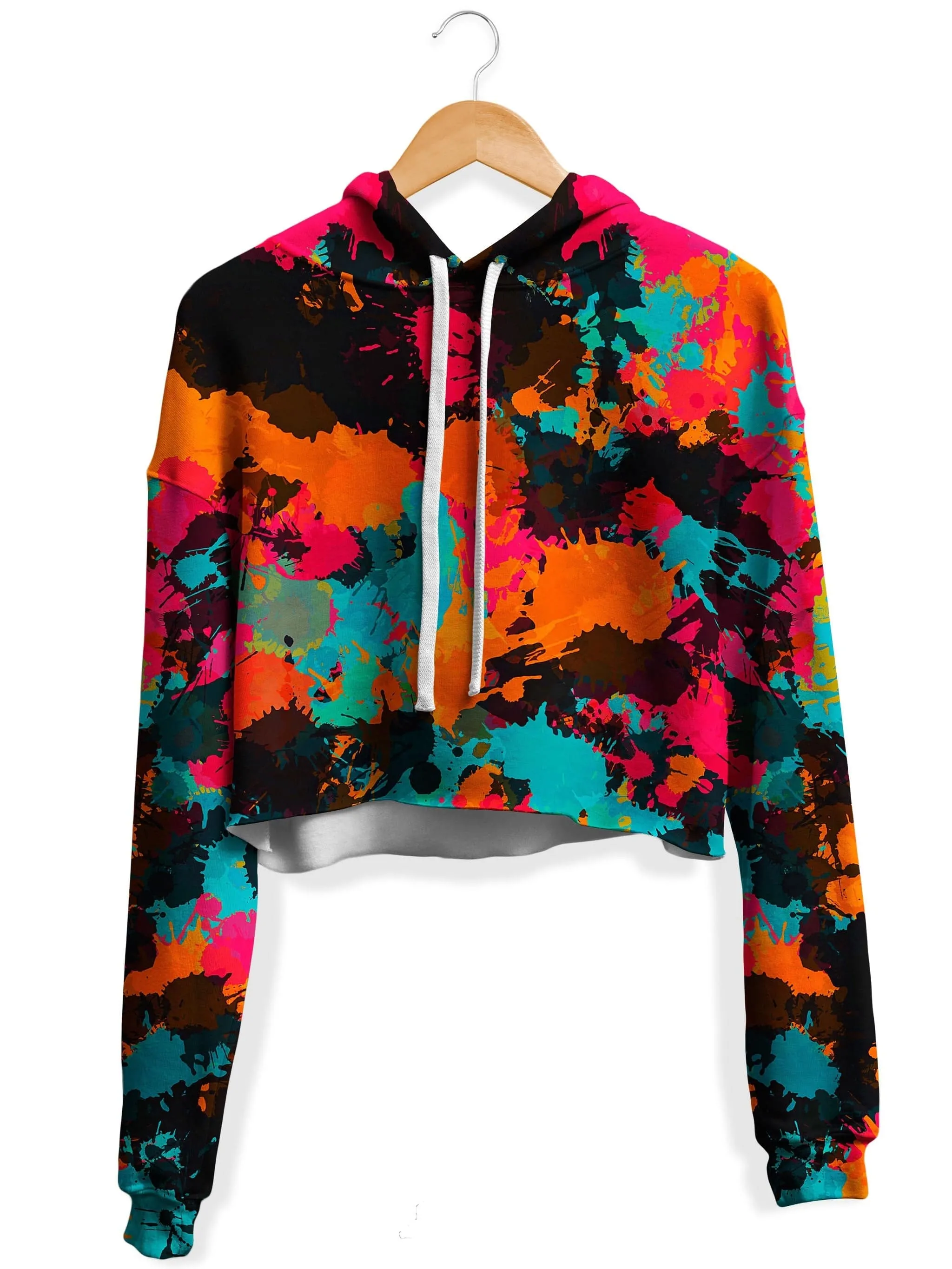 Fiesta Color Fleece Crop Hoodie