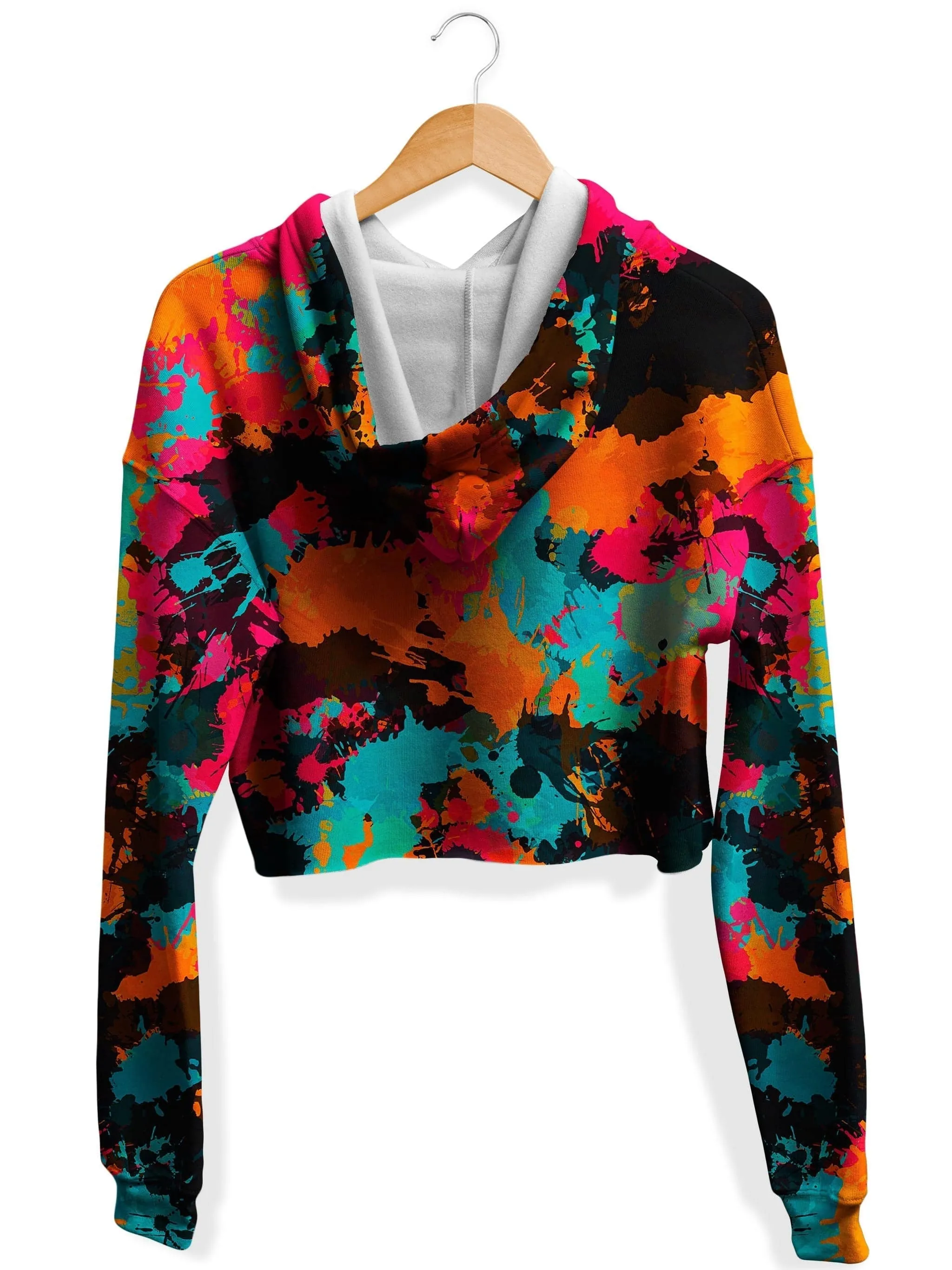 Fiesta Color Fleece Crop Hoodie