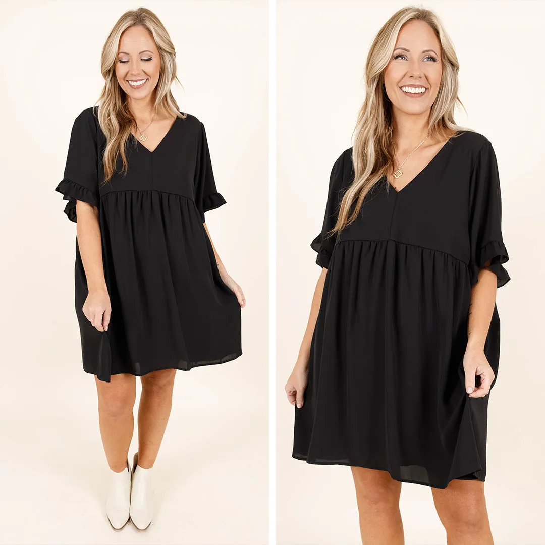 Flow My Own Way Dress, Black