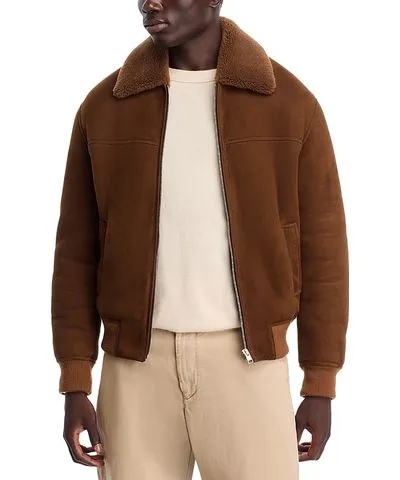 Frame Suede Shearling Bomber Jacket