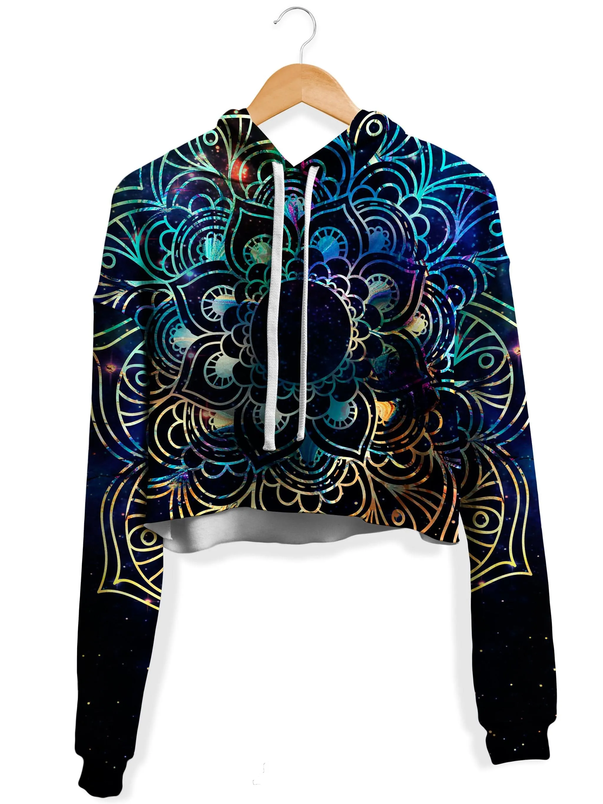 Galaxy Mandala Fleece Crop Hoodie