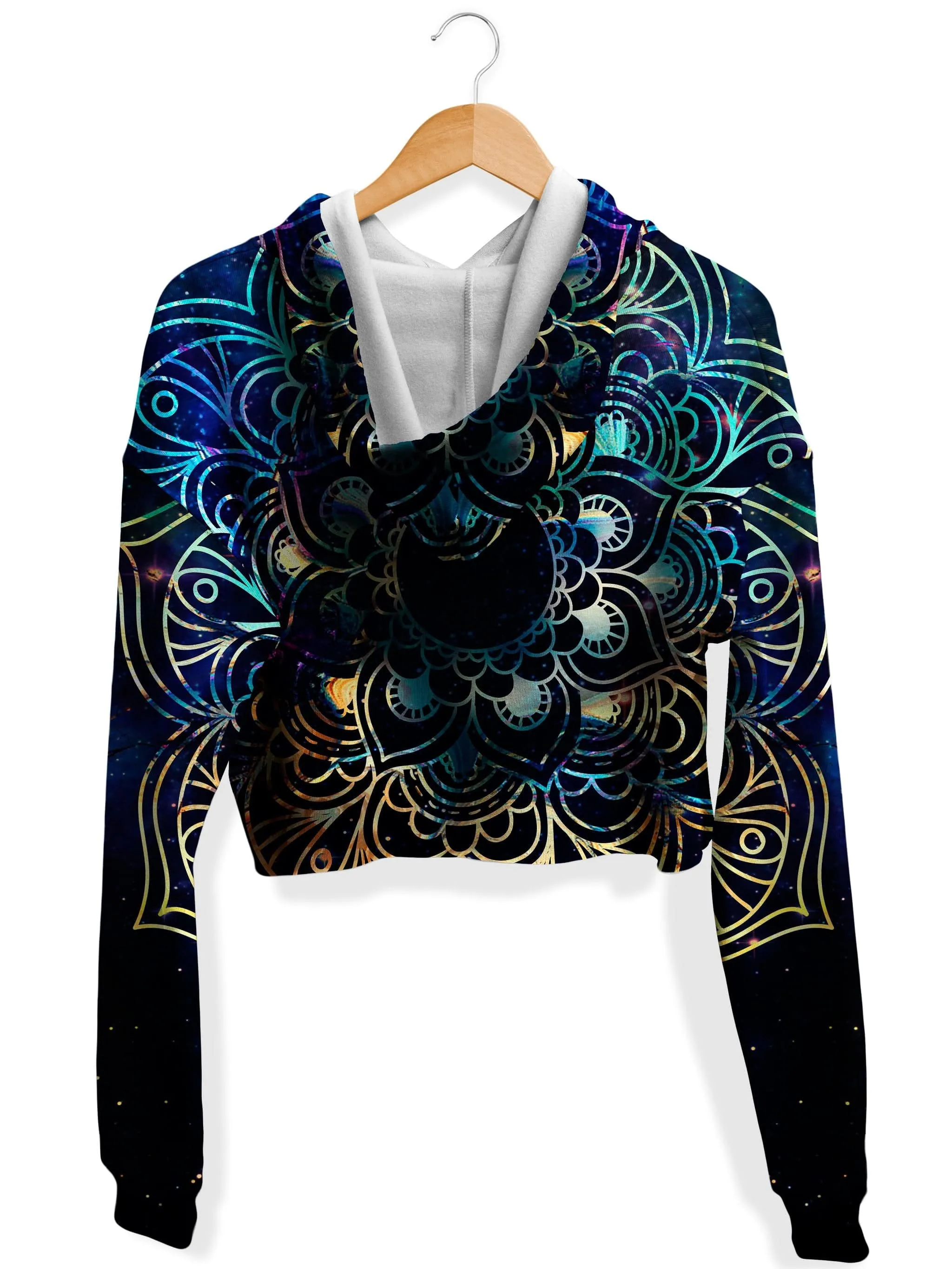 Galaxy Mandala Fleece Crop Hoodie