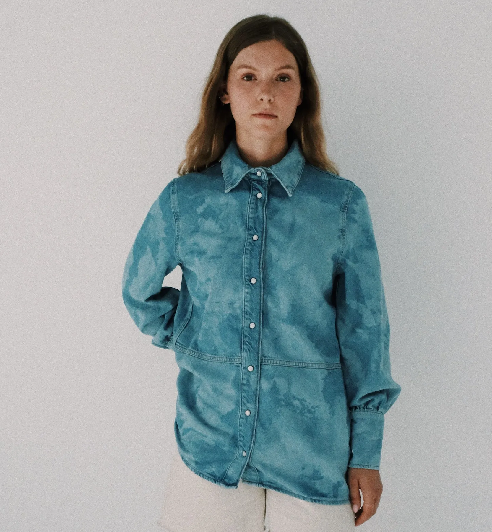 GANNI Bleach Denim Shirt