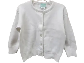 Girls White Cardigan Sweater