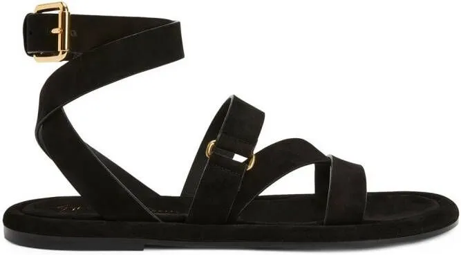 Giuseppe Zanotti Aymon buckled suede sandals Black