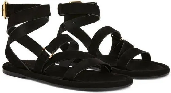 Giuseppe Zanotti Aymon buckled suede sandals Black