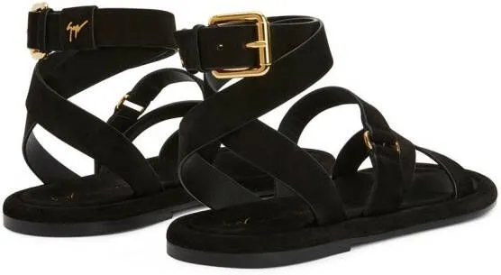 Giuseppe Zanotti Aymon buckled suede sandals Black