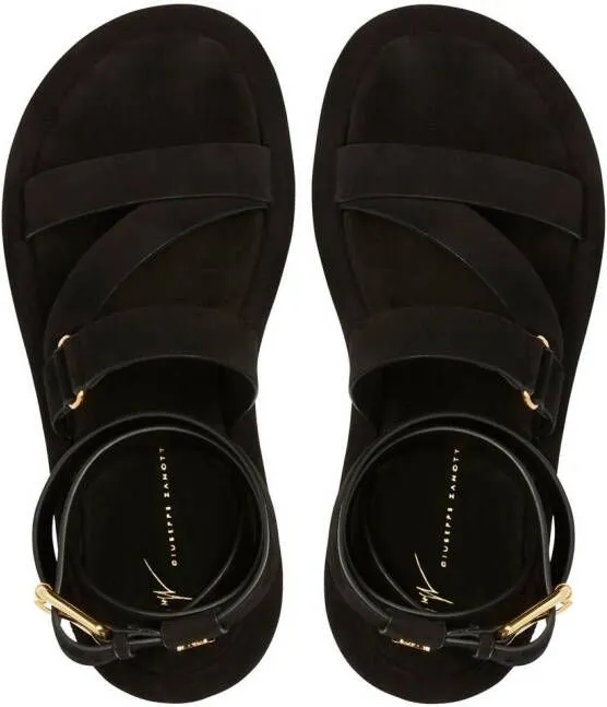 Giuseppe Zanotti Aymon buckled suede sandals Black