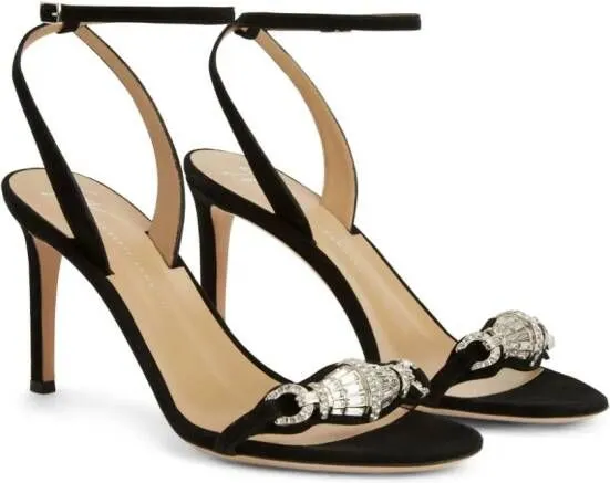 Giuseppe Zanotti Thais crystal-embellished suede sandals Black