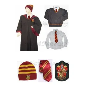 Harry Gryffindor Cosplay Robe Cloak Pullover Sweater Shirt Necktie Hat Free Shipping Custom Made for Christmas