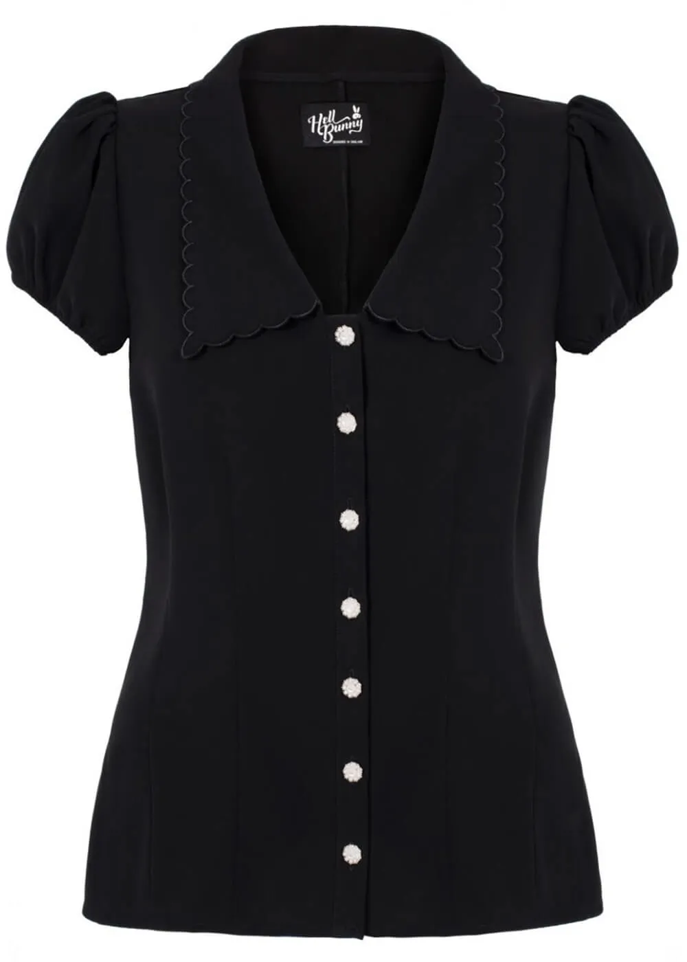 Hell Bunny Maddy 40's Blouse Black