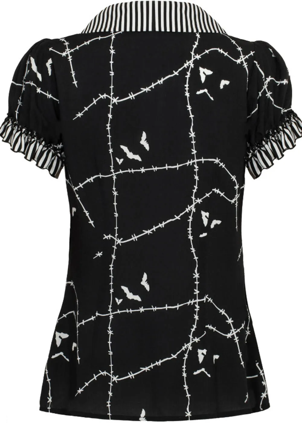 Hell Bunny Stitches 40's Blouse Black