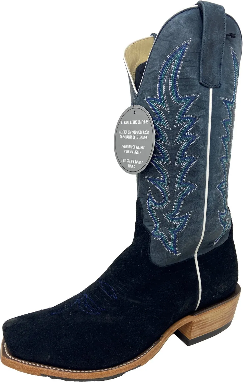 Horse Power by Anderson Bean Mens Blue Leather Top Hand Cowboy Boots 9.5 D