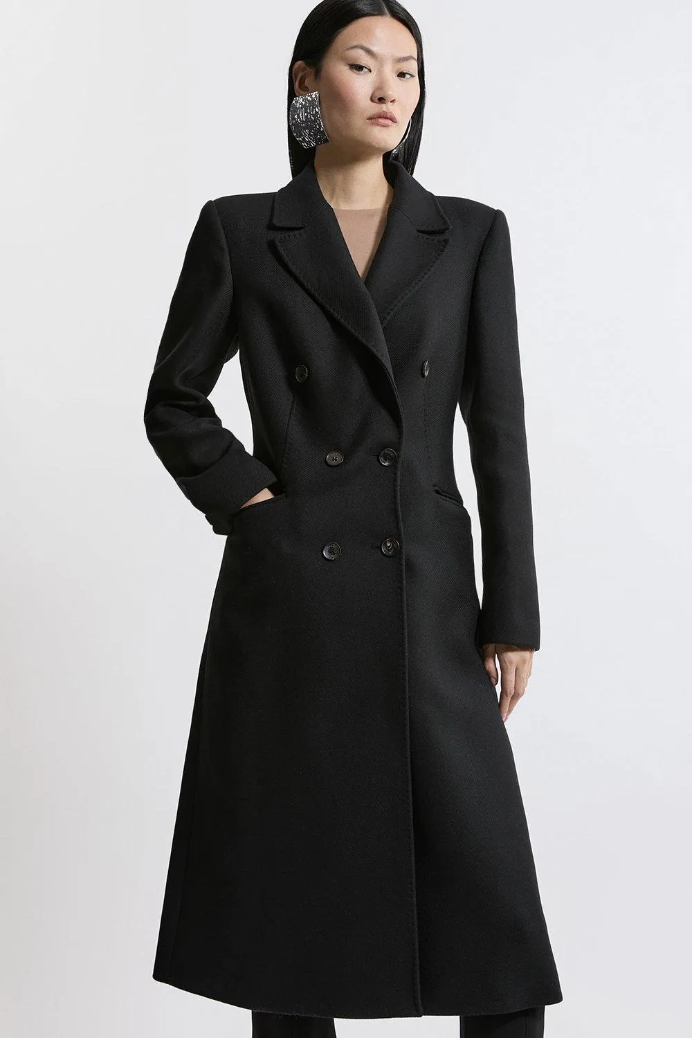 Italian Wool Fitted Coat | Karen Millen