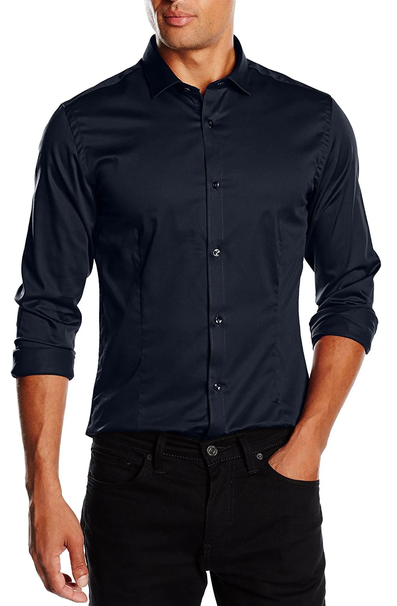 Jack & Jones Parma Long Sleeve Business Shirt Navy Blazer