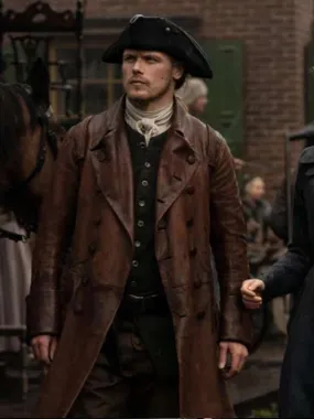 Jamie Fraser Outlander Brown Leather Coat