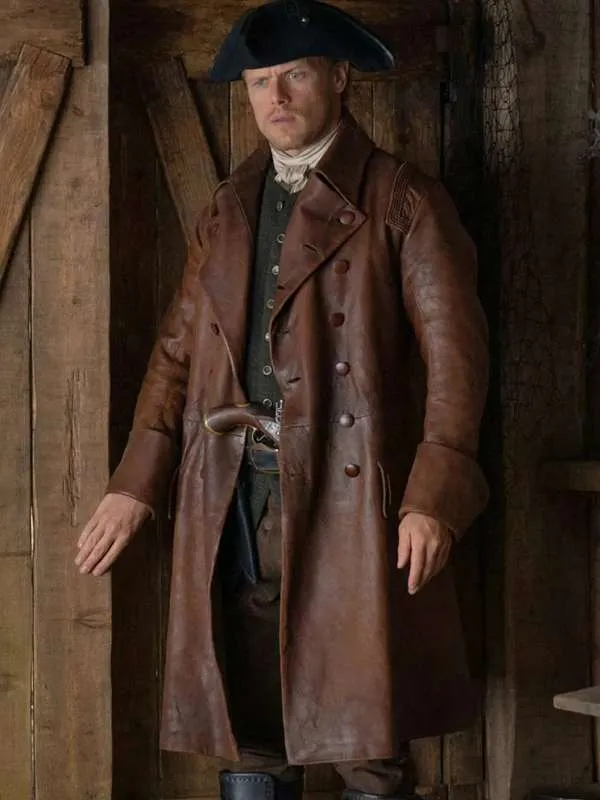 Jamie Fraser Outlander Brown Leather Coat