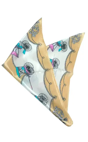 JC18036-06 Yellow French Picnic 100% Silk Scarf